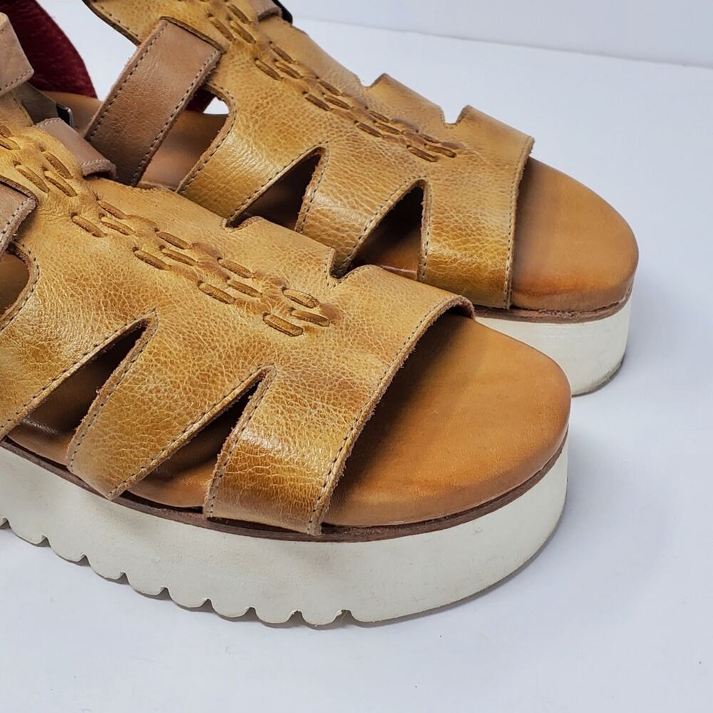 Bed Stu Ada Cage Platform leather distressed sandal Size 8 - No Box NEW - Picture 13 of 15